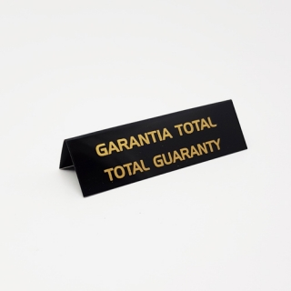 Cartel joyería "Garantía Total-Total Guaranty"  negro-oro