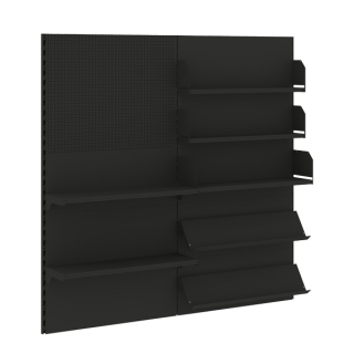 mural estantería metálica para librería papelería en color negro